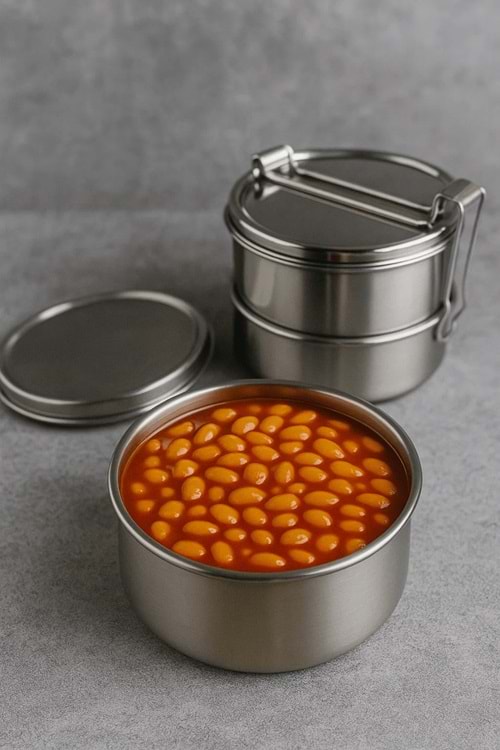 Paslanmaz Çelik LunchBox Okul ve Ofis İçin – 3 Katlı Kilitli Sefertası No:1