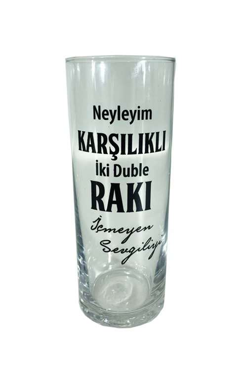 Neyleyim Karşılık İkİ Duble... Sözlü Rakı Bardağı 2&apos;li Cam Bardak