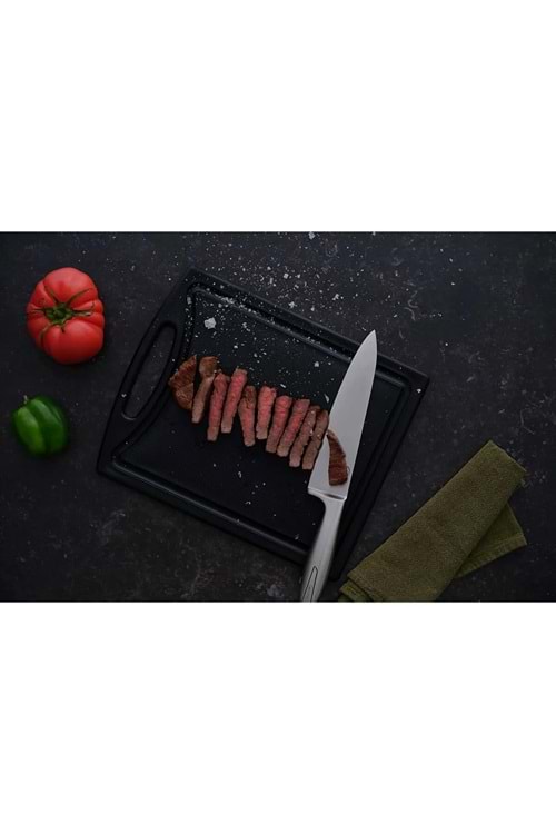 Polietilen Kesme Tahtası Oluklu Tutacaklı 32,5*26,5*1 Cm
