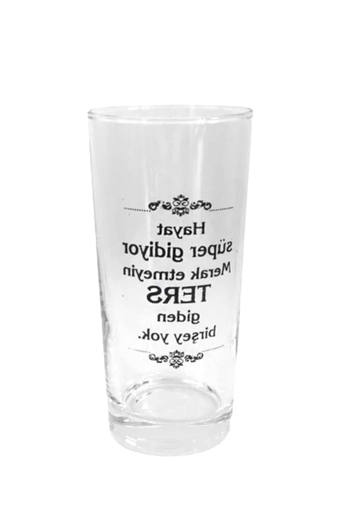 Ters Yazılı Cam Rakı Bardağı 2 Adet Bardak Set Hediyelik