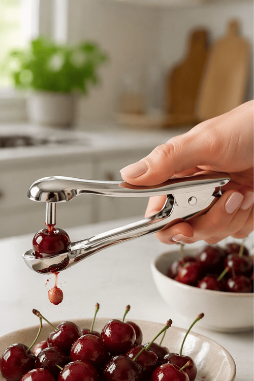 Paslanmaz Çelik Vişne & Kiraz Çekirdek Çıkarıcı – Pratik Meyve Çekirdek Ayıklayıcı Aparat