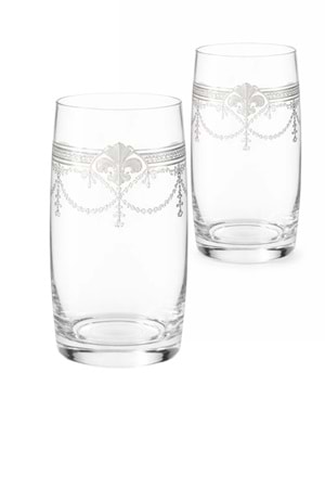 Coronam Model Desenli Su & Meşrubat Bardağı – 2’li Şeffaf Zarif Set