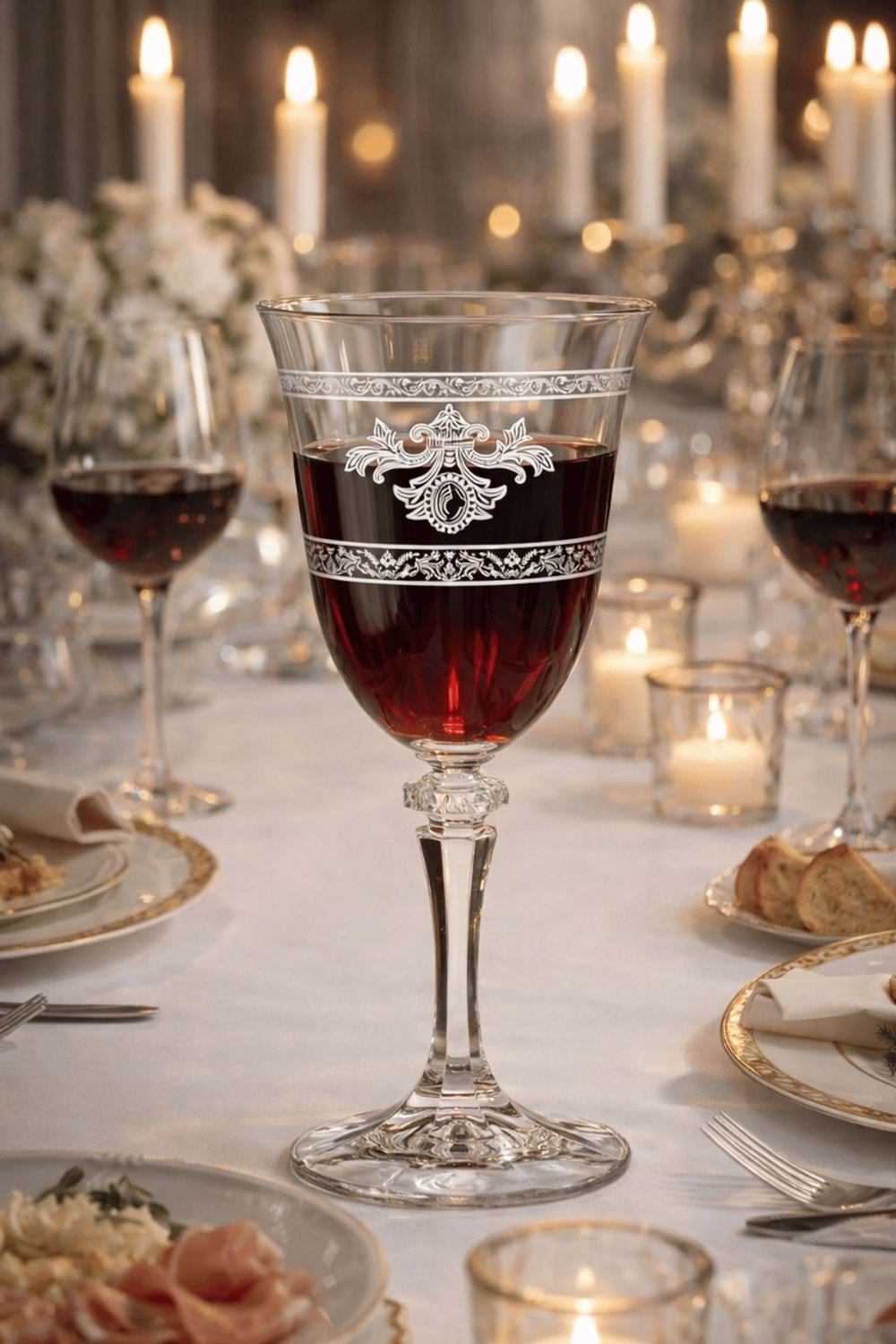 İnsigne Model Desenli Şeffaf Cam Kadeh 2’li – Zarif Sofra Sunumu