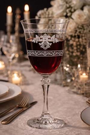 İnsigne Model Desenli Şeffaf Cam Kadeh 2’li – Zarif Sofra Sunumu