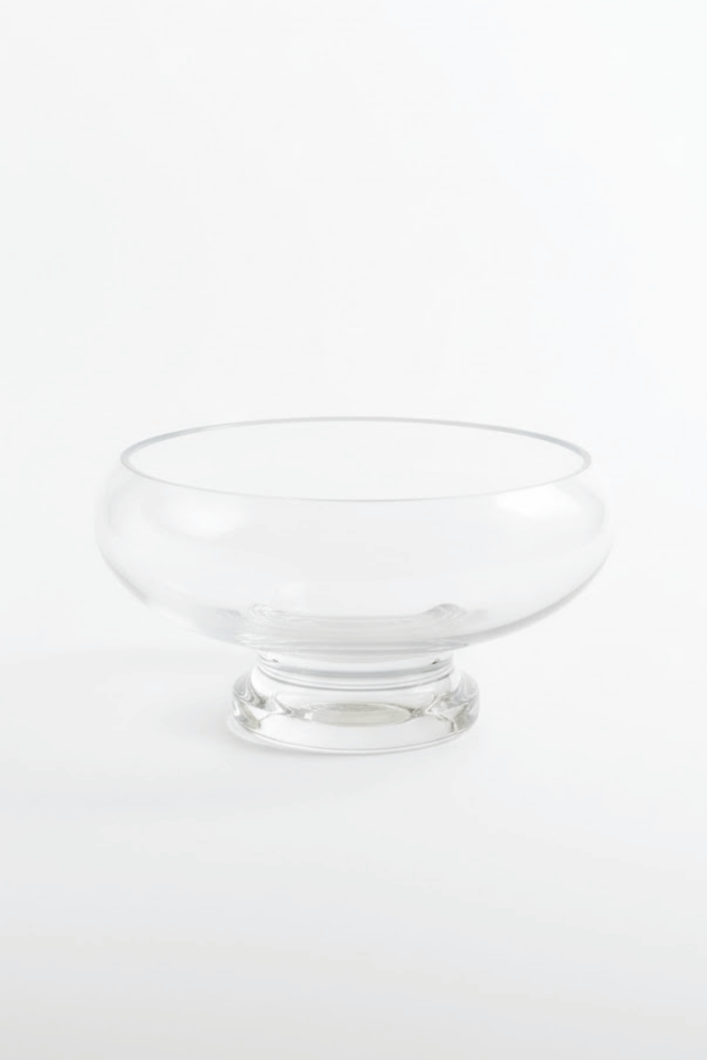 El Yapımı Sade Cam Ayaklı Sunum Kasesi - Salata Kasesi Sunumluk 13x20 cm