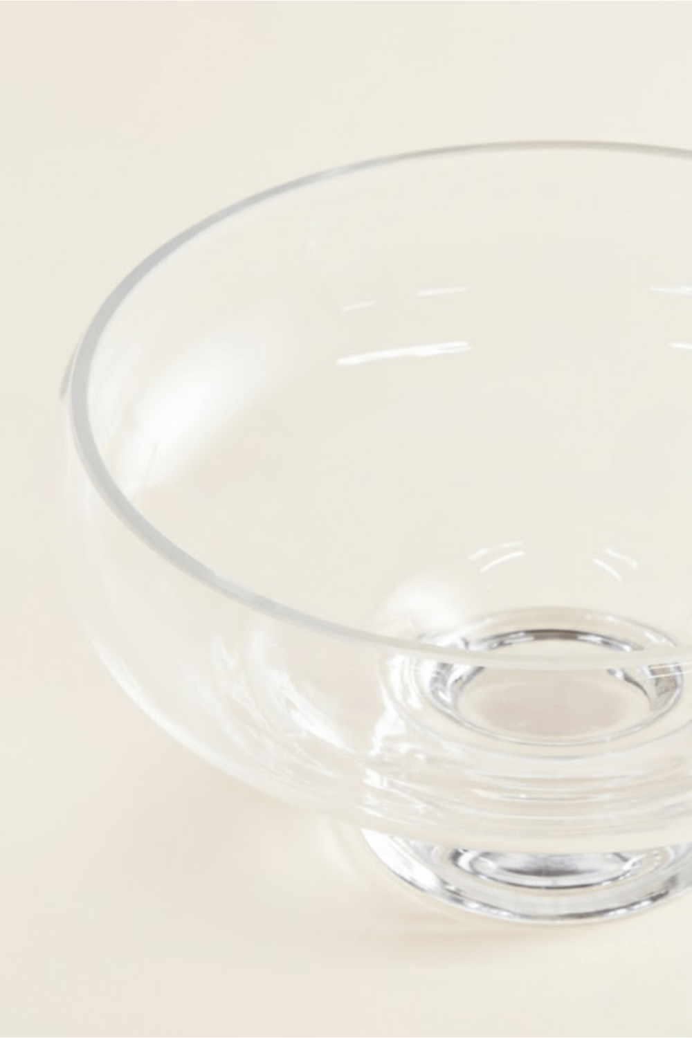 El Yapımı Sade Cam Ayaklı Sunum Kasesi - Salata Kasesi Sunumluk 13x20 cm