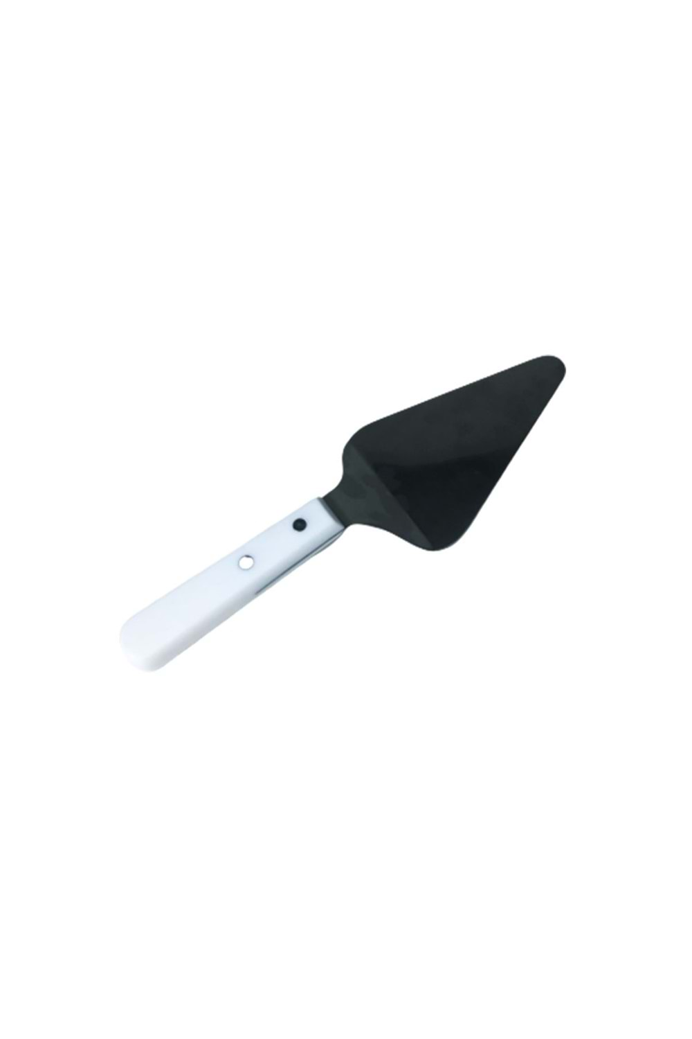 Üçgen Uçlu Çelik Spatula Beyaz Saplı Ergonomik Pasta Börek Servis Spatulası