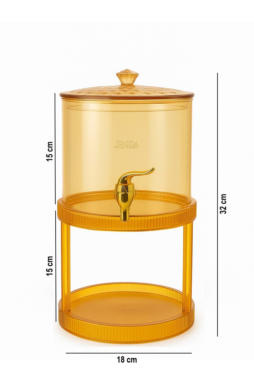 2.6 Litre Amber Cam Şerbetlik – Musluklu, Standlı Sunumluk Sebil İçecek Dispenseri