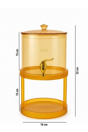2.6 Litre Amber Cam Şerbetlik – Musluklu, Standlı Sunumluk Sebil İçecek Dispenseri