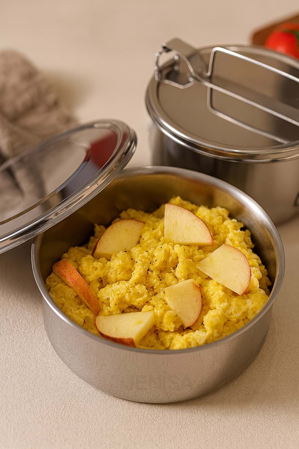 Okul ve Ofis İçin Paslanmaz Çelik LunchBox – 2 Katlı Kilitli Sefertası No:1