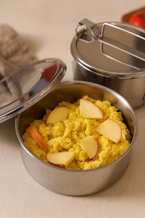 Okul ve Ofis İçin Paslanmaz Çelik LunchBox – 2 Katlı Kilitli Sefertası No:1