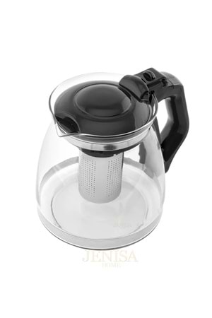 Isıya Dayanıklı Büyük Cam Demlik – 1700 ml Kapasiteli, Çelik Süzgeçli ve Kapaklı Tasarım