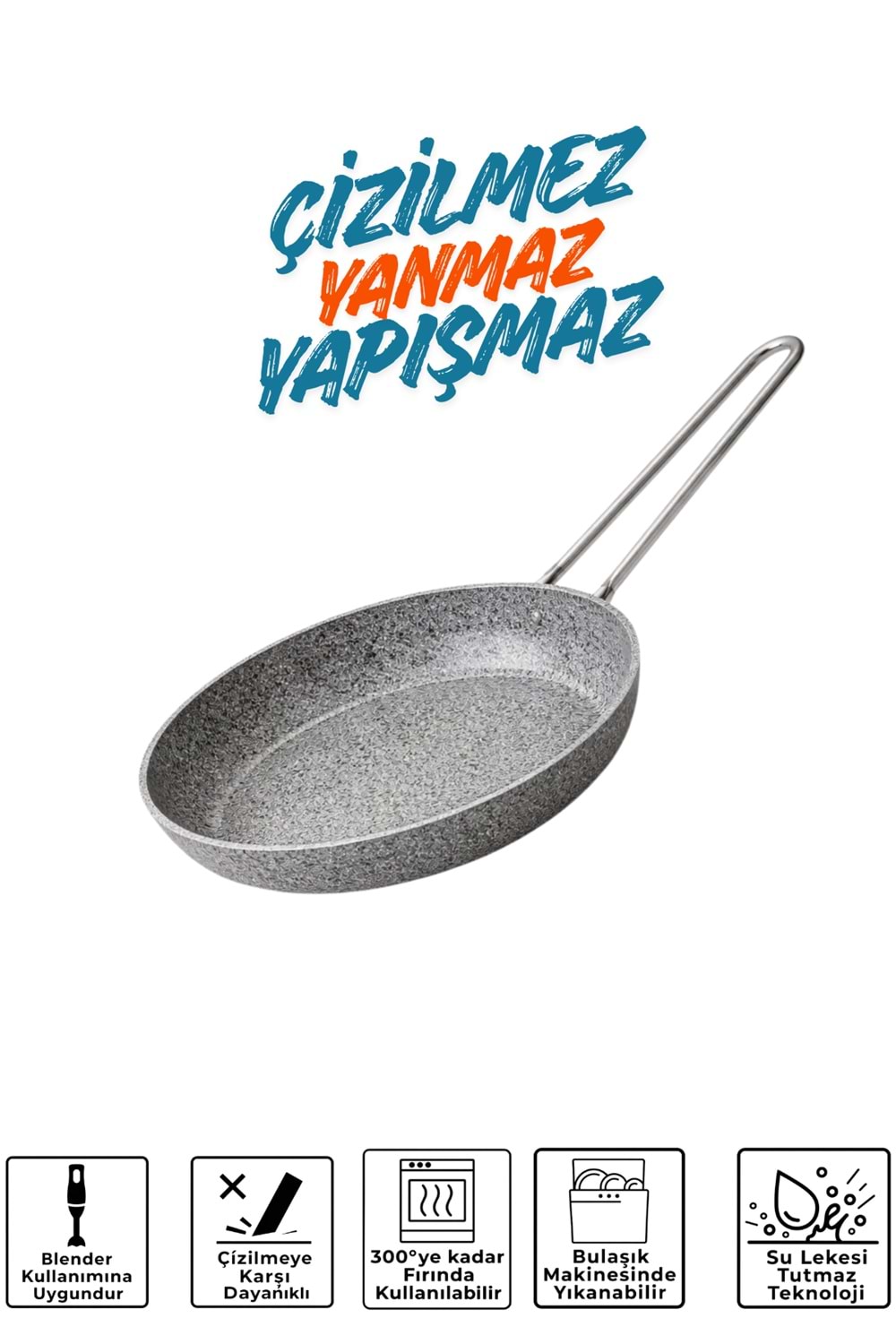 Stone-H 26 cm Çizilmez Yanmaz Yapışmaz Tava