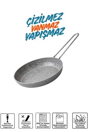 Stone-H 26 cm Çizilmez Yanmaz Yapışmaz Tava