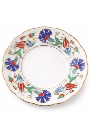 12’li Yaldızlı İznik Motif Porselen Çay Tabağı – Desenli Çay Tabak