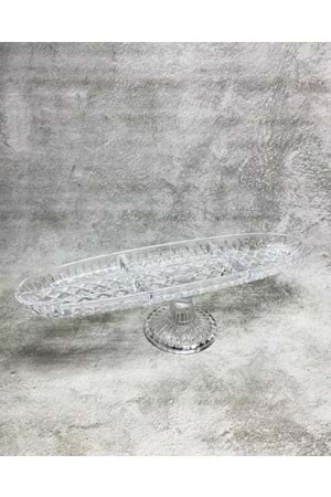 El Yapımı Cam Kafes 6 Göz Kayık Ayaklı Servis Tabağı 41x12 Cm