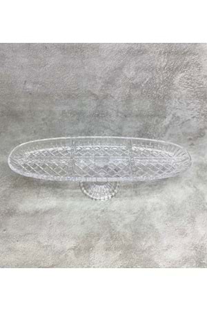 El Yapımı Cam Kafes 6 Göz Kayık Ayaklı Servis Tabağı 41x12 Cm