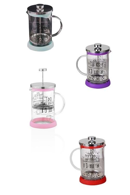 French Press Silikon Tabanlı Asorti Coffee Mug 800 ml